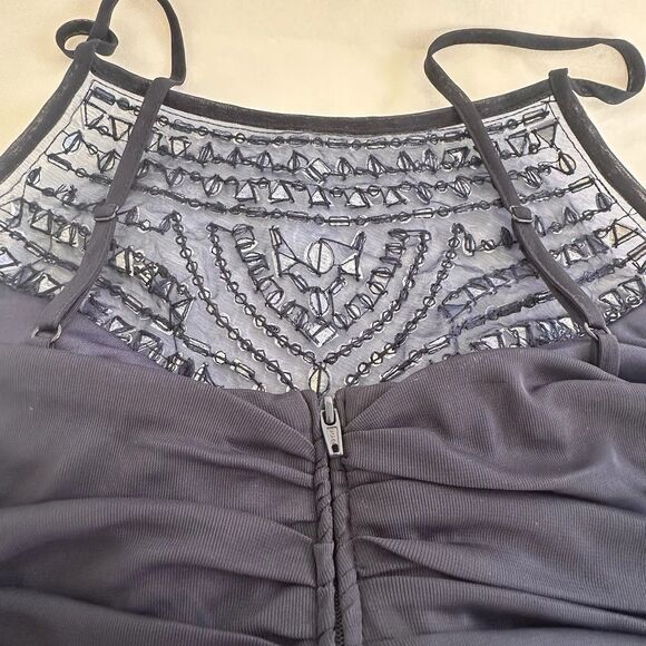 B. Darlin Formal Navy Blue Prom Dress Rhinestone Halter Evening Gown Size 18/19 - Picture 11 of 14